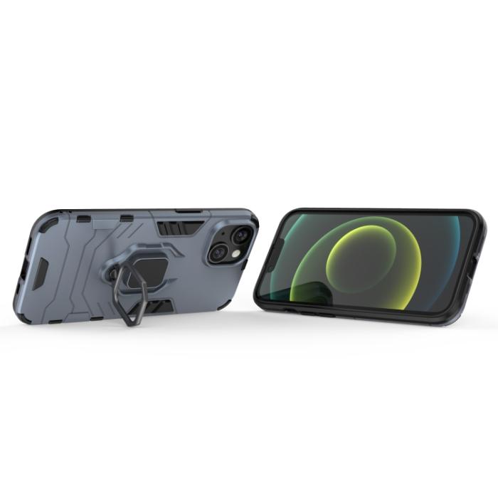 Bild 3,  iPhone 14 Skal Ring Hybrid Navy Blue