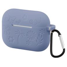  AirPods Pro 3 Skal Med Blommigt Tryck Silikon Lavendel Gr&aring;