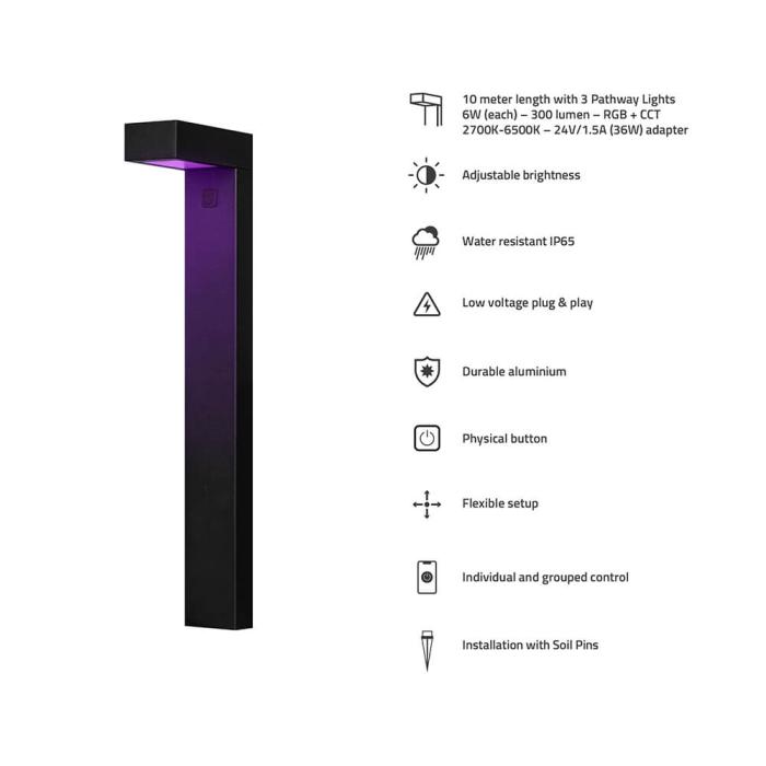 Bild 4, Hombli Hombli Smart Gångbelysning 1-pack RGB CCT Svart