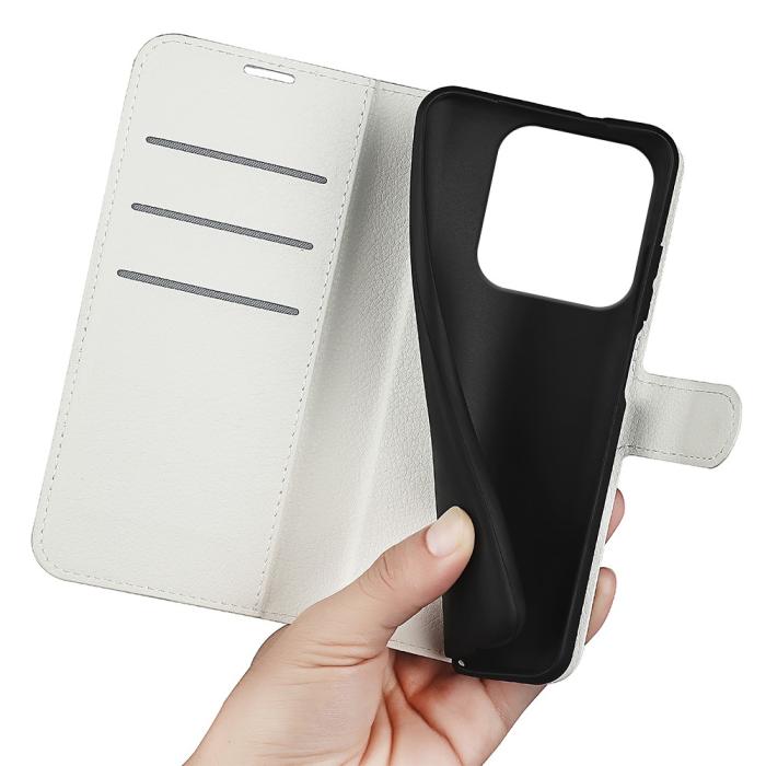 Bild 4,  Xiaomi Redmi Note 14 5G Fodral Litchi Läder Vit