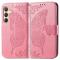  Samsung Galaxy S25 Plus Fodral Med Fjäril Tryck Rosa