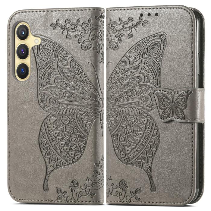 Bild 2,  Samsung Galaxy S25 Plus Fodral Med Fjäril Tryck Grå
