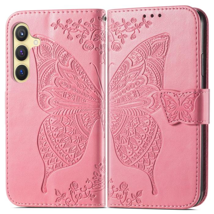 Bild 2,  Samsung Galaxy S25 Plus Fodral Med Fjäril Tryck Rosa