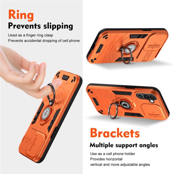 Bild 2,  Samsung Galaxy A27 5G Skal Camshield Kickstand Orange