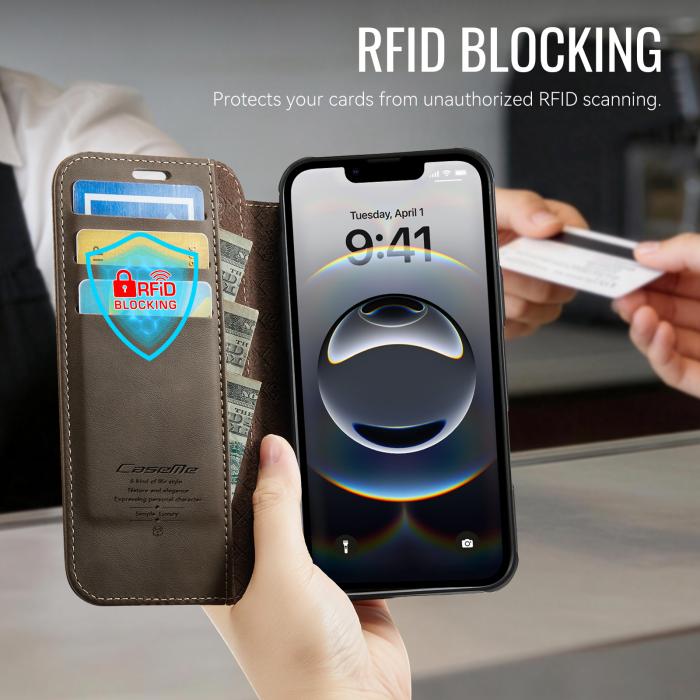 Bild 4, CASEME CASEME iPhone 16e/17e Skal RFID Plånbok Brun