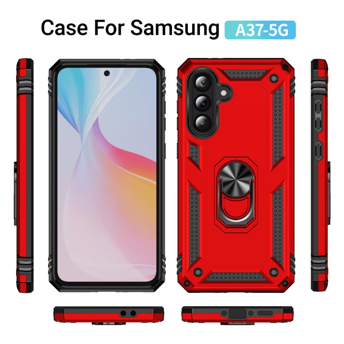 Bild 5,  Samsung Galaxy A37 5G Skal Shockproof Hybrid Ring Röd