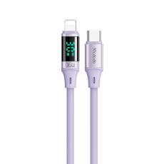 MCDODO Mcdodo 36W 1.2m PD USB-C - Lightning LED Silikon Kabel Lila