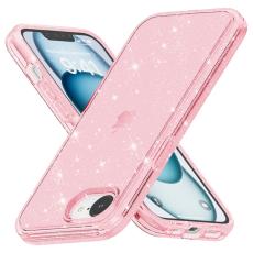  iPhone 17e / 16e Skal Glitter Shockproof Rosa