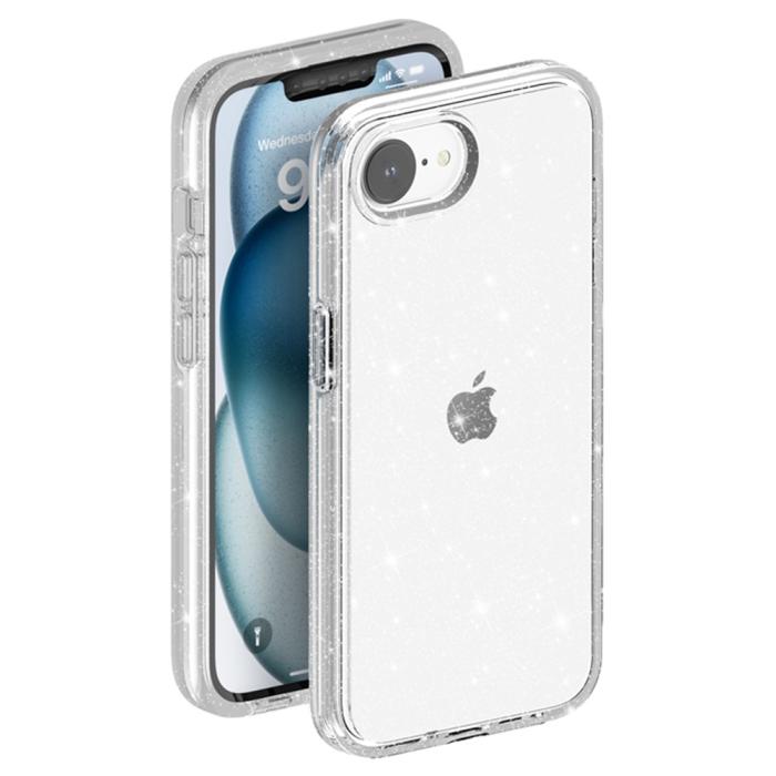 Bild 4,  iPhone 17e / 16e Skal Glitter Shockproof Transparent
