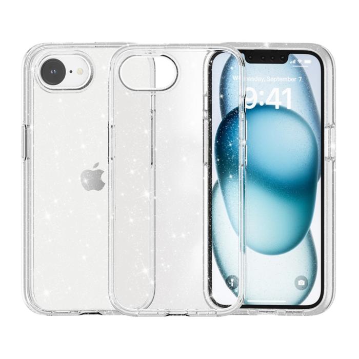 Bild 6,  iPhone 17e / 16e Skal Glitter Shockproof Transparent