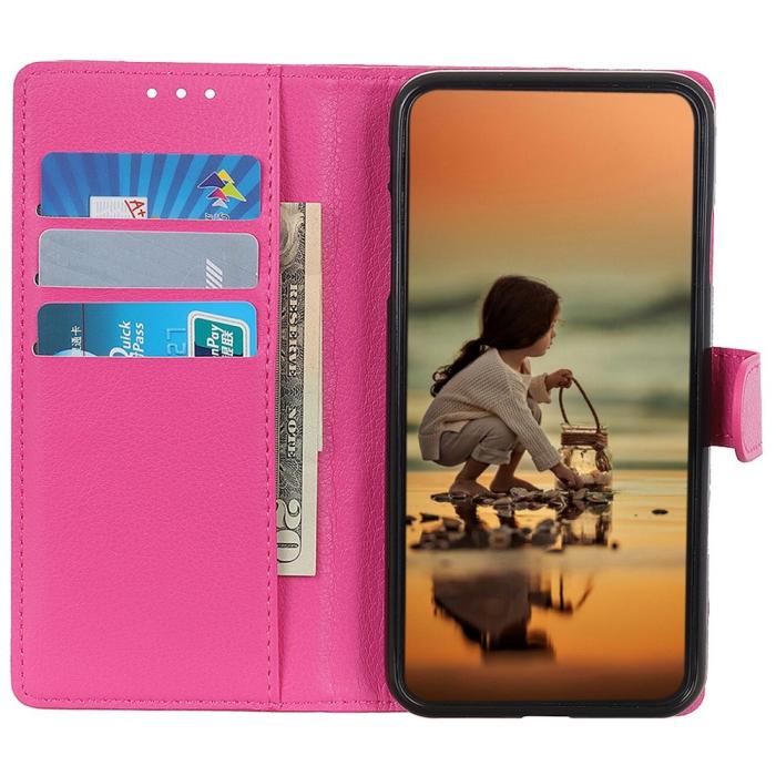 Bild 3,  OnePlus Nord 2T 5G Fodral Litchi Läder Rosa