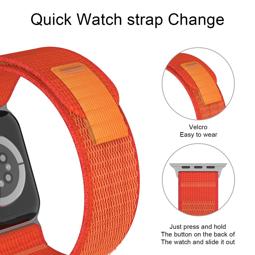 ColorPop Apple Watch 38/40/41/42 mm Armband Nylon Trail Loop Orangeröd