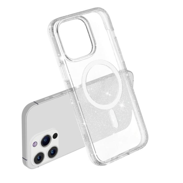 Bild 6,  iPhone 15 Pro Max Skal MagSafe Glitter Transparent