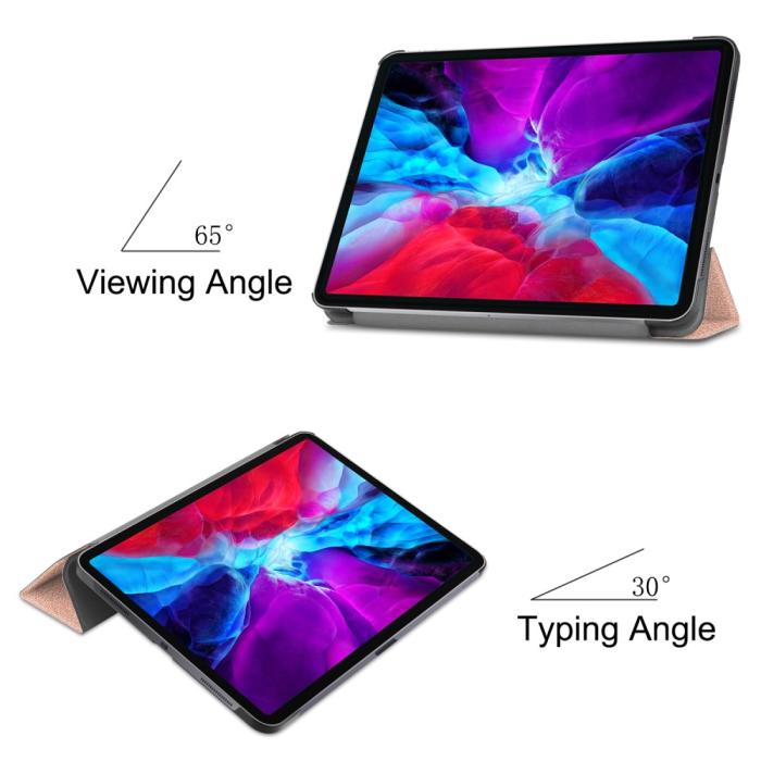 Bild 3,  iPad Pro 12.9 (2018/2020) - Tri-Fold Stödjer Apple Pen Laddning - Roséguld
