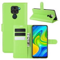  Xiaomi Redmi Note 9 - Litchi Pl&aring;nboksfodral - Gr&ouml;n