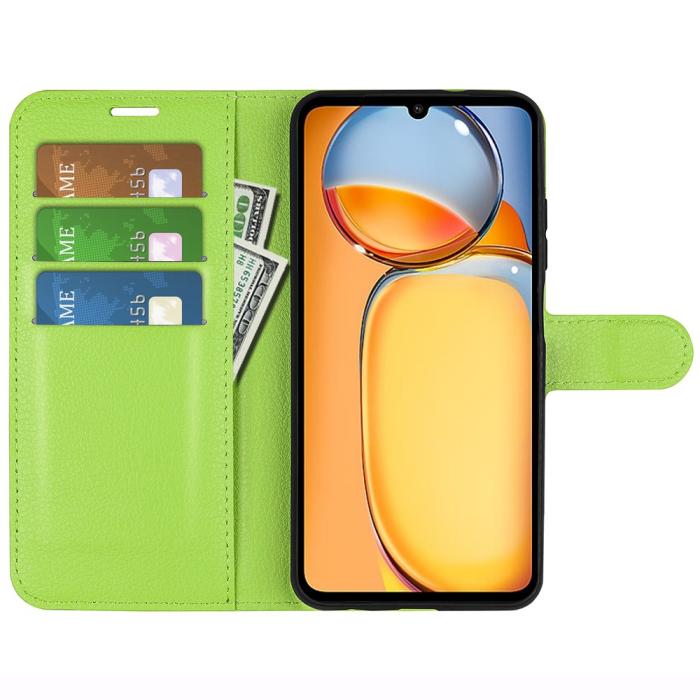 Bild 2,  Xiaomi Redmi 13C 4G Fodral Litchi Läder Grön