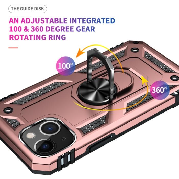 Bild 4,  iPhone 14 Plus Skal Shockproof Ring Roséguld
