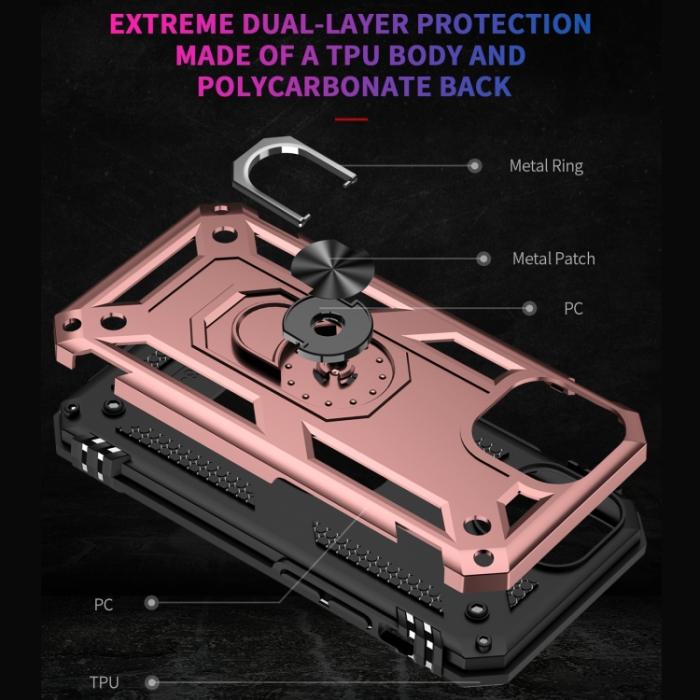 Bild 5,  iPhone 14 Plus Skal Shockproof Ring Roséguld