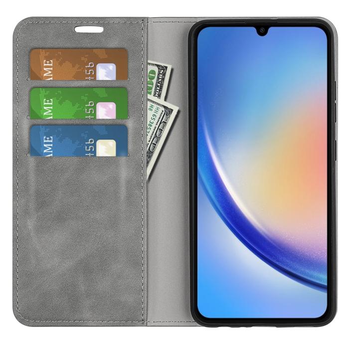 Bild 2,  Samsung Galaxy A35 5G Fodral Flip Skin Touch Grå
