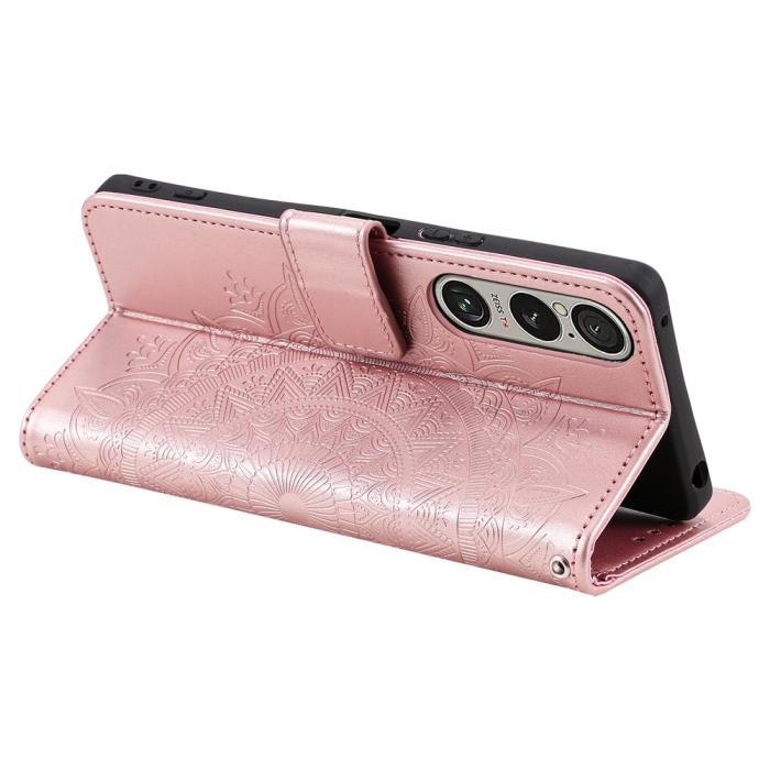 Bild 4,  Sony Xperia 1 VII Fodral Mandala Läder Roséguld