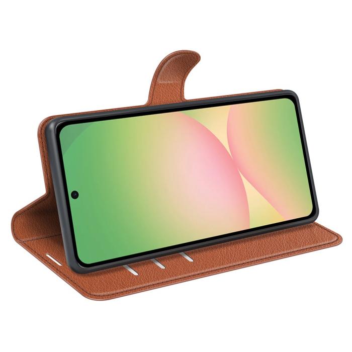Bild 3,  Samsung Galaxy A57 5G Fodral Litchi Läder Brun