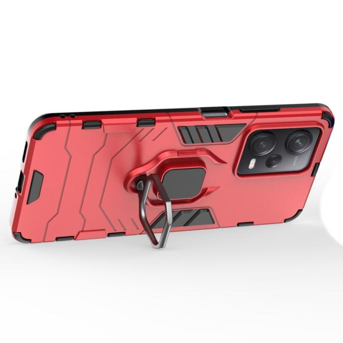 Bild 2,  Xiaomi Redmi Note 12 Pro 5G Skal Ring Hybrid Armor Röd