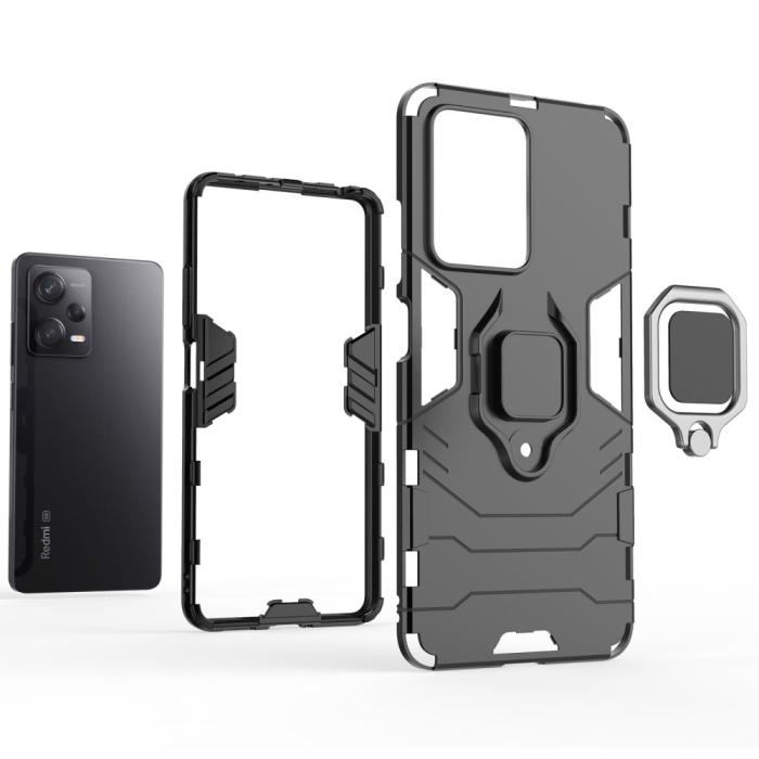 Bild 4,  Xiaomi Redmi Note 12 Pro 5G Skal Ring Hybrid Armor Röd