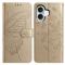  iPhone 17 Fodral Med Fjäril Tryck Guld