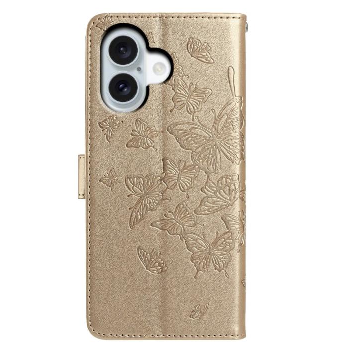Bild 5,  iPhone 17 Fodral Med Fjäril Tryck Guld