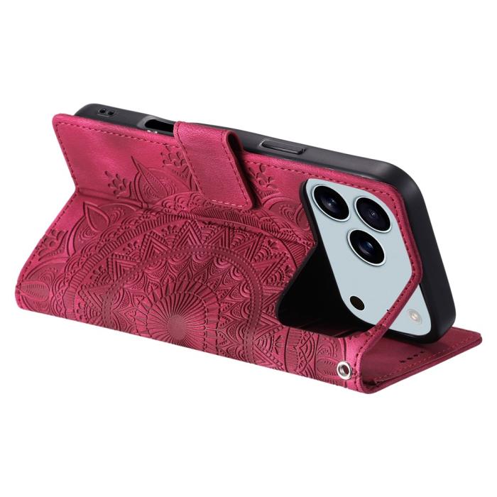 Bild 4,  iPhone 17 Pro Max Fodral Mandala Läder Rosa