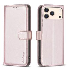 BINFEN BINFEN iPhone 17 Pro Fodral L&auml;der Ros&eacute;guld