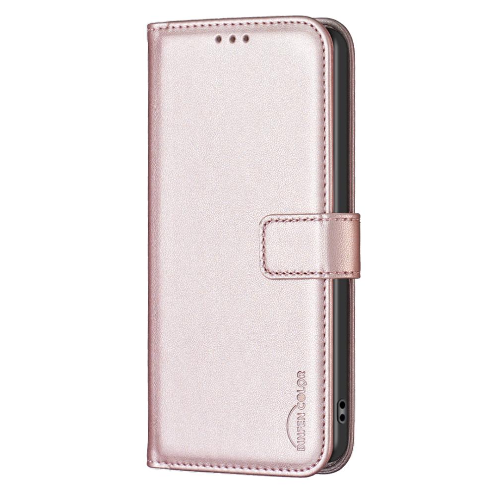 BINFEN BINFEN iPhone 17 Pro Fodral Läder Roséguld