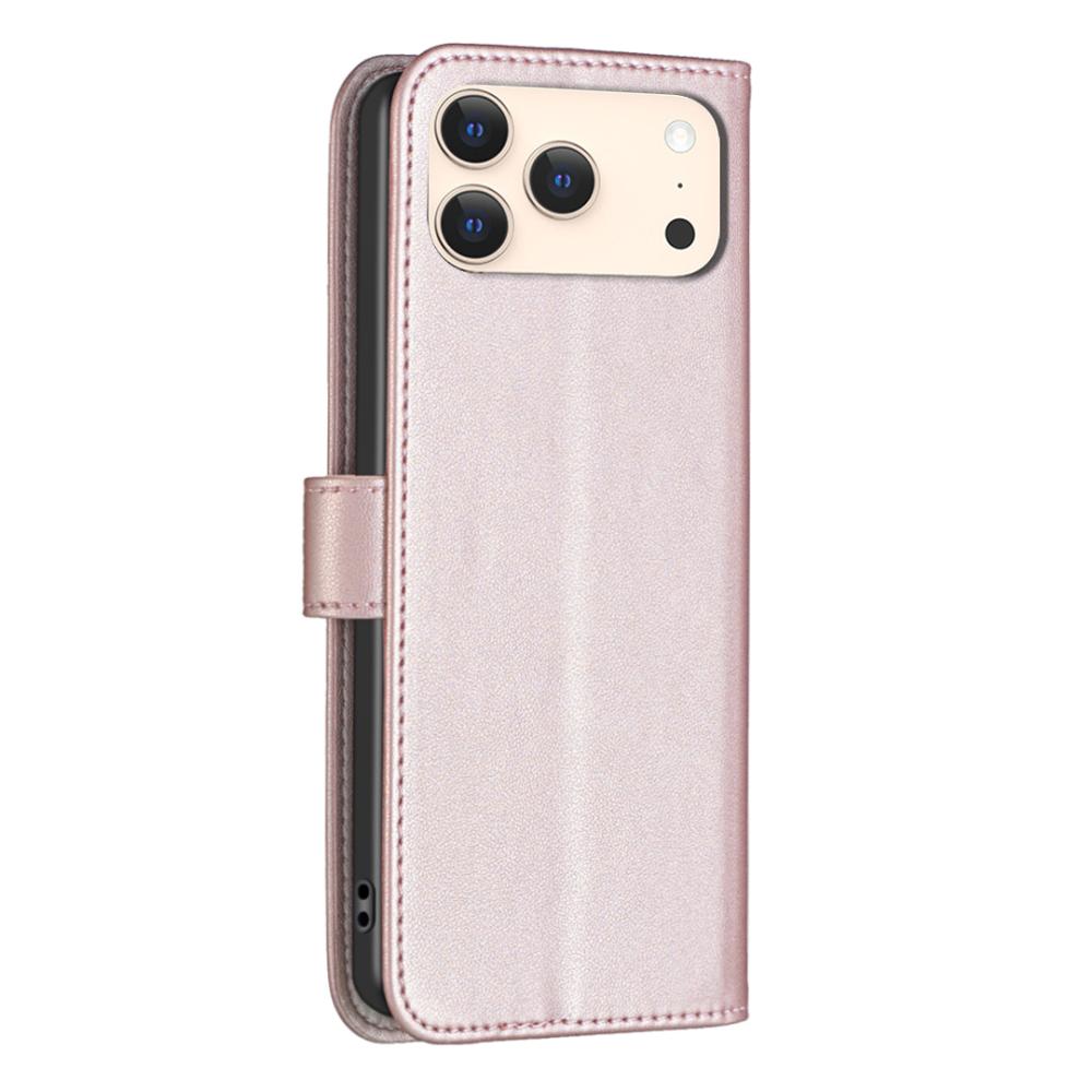 BINFEN BINFEN iPhone 17 Pro Fodral Läder Roséguld