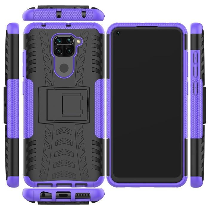 Bild 2,  Xiaomi Redmi Note 9 - Ultimata Stöttåliga Skalet med Stöd - Lila