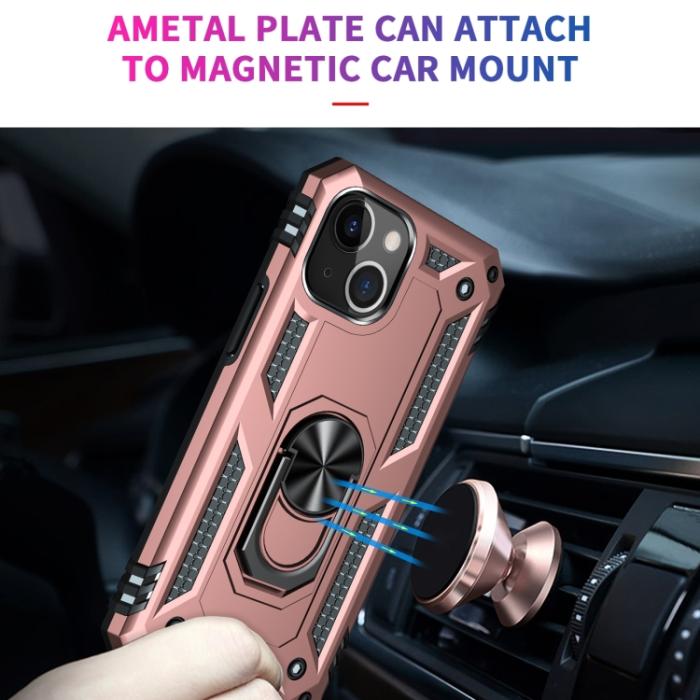Bild 6,  iPhone 14 Plus Skal Shockproof Ring Roséguld