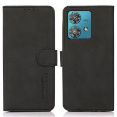 KHAZNEH KHAZNEH Motorola Moto G84 5G Fodral Retro L&auml;der Svart