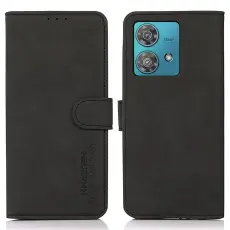 KHAZNEH KHAZNEH Motorola Moto G84 5G Fodral Retro L&auml;der Svart