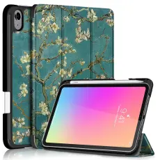  iPad Mini 2024/2021 Fodral Tri-Fold Pennh&aring;llare Peach Blossom