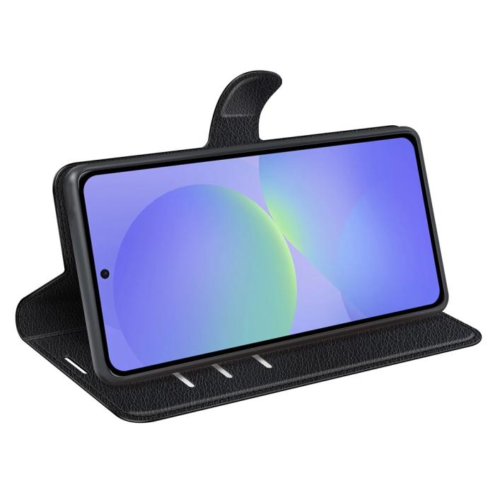 Bild 3,  Samsung Galaxy A37 5G Fodral Litchi Läder Svart