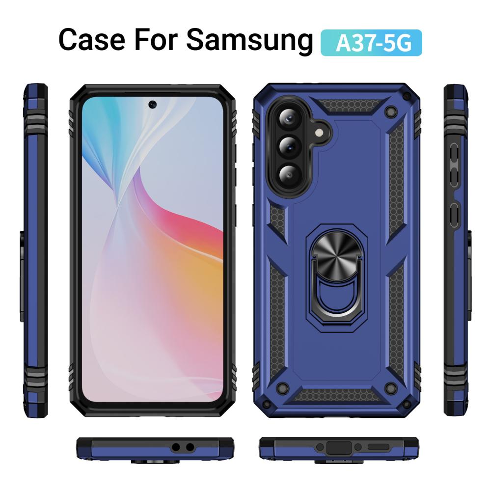  Samsung Galaxy A37 5G Skal Shockproof Hybrid Ring Blå