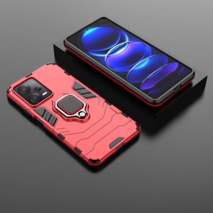 Bild 5,  Xiaomi Redmi Note 12 Pro 5G Skal Ring Hybrid Armor Röd