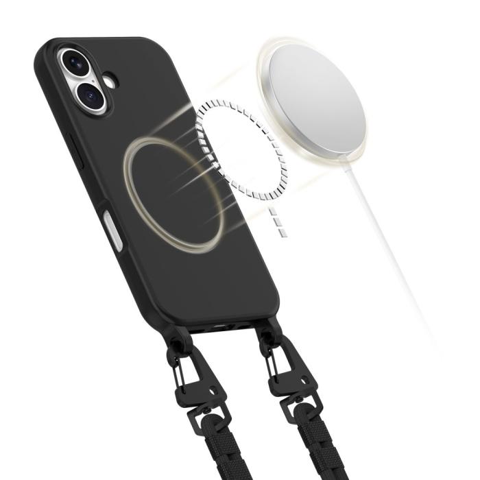 Bild 4, Tech-Protect Tech-Protect iPhone 16 Skal MagSafe MagNecklace Svart