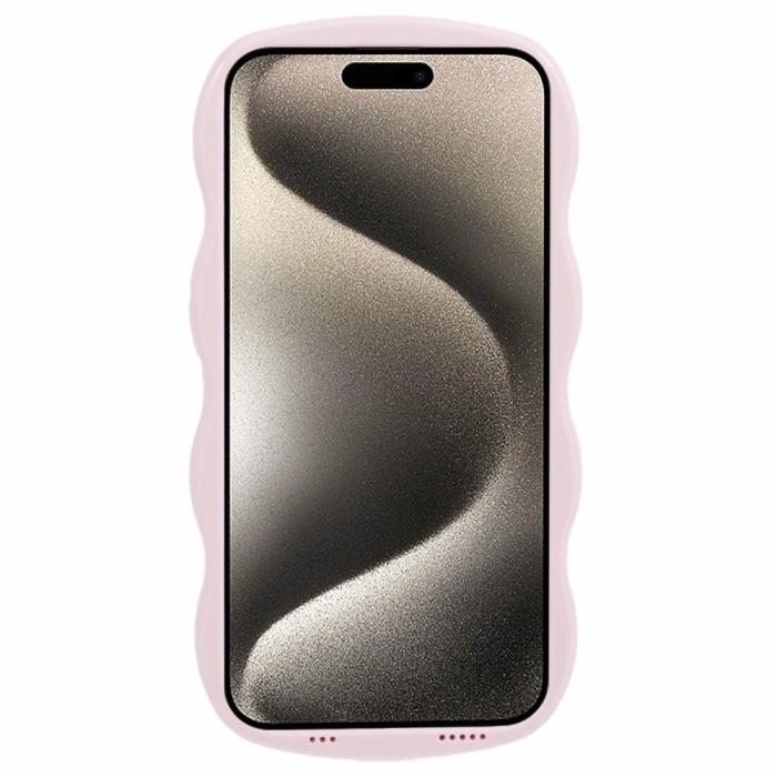 Bild 2,  iPhone 15 Mobilskal Wavy Textur Rosa