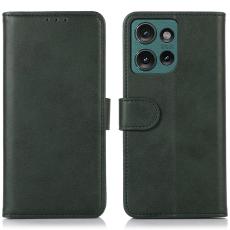 Motorola Edge 50 Fodral L&auml;der Gr&ouml;n