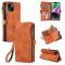  iPhone 15 Plus Fodral RFID Multifunktionell Flerkort Brun