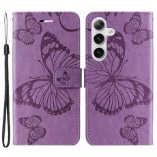  Samsung Galaxy S24 Fodral Fj&auml;ril Tryck Lila