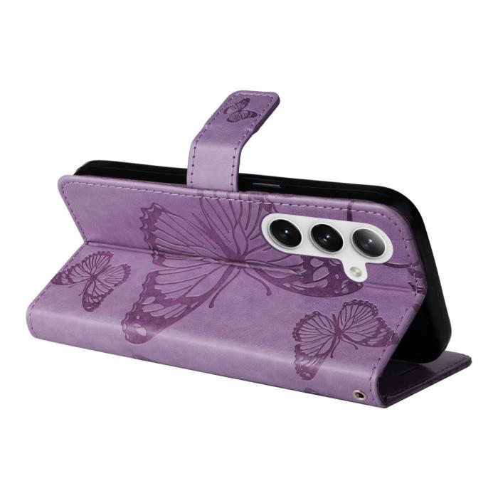 Bild 4,  Samsung Galaxy S24 Fodral Fjäril Tryck Lila