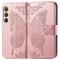  Samsung Galaxy S25 Plus Fodral Med Fjäril Tryck Roséguld