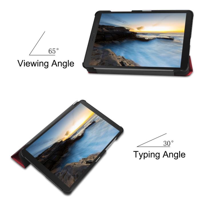 Bild 4,  Samsung Galaxy Tab A 8.0 - Tri-Fold Fodral - Röd