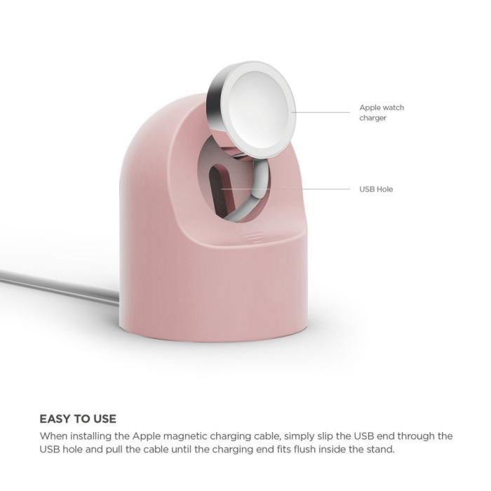 Bild 4,  Apple Watch Silikon Stativ Ljus Rosa